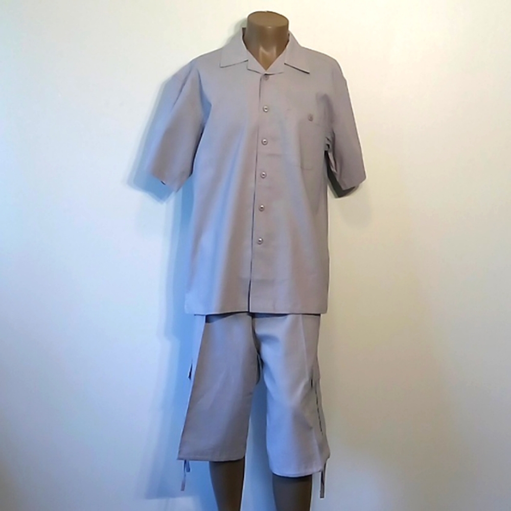 Vintage & Revolutionary 2pc Gray Men's Short sleeves short set by FAR